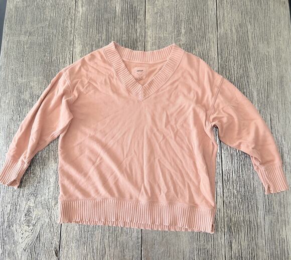 aerie Sweaters - Aerie Women’s Sweater V-Neck Pink - Peach Long Sleeve Size XS Oversized